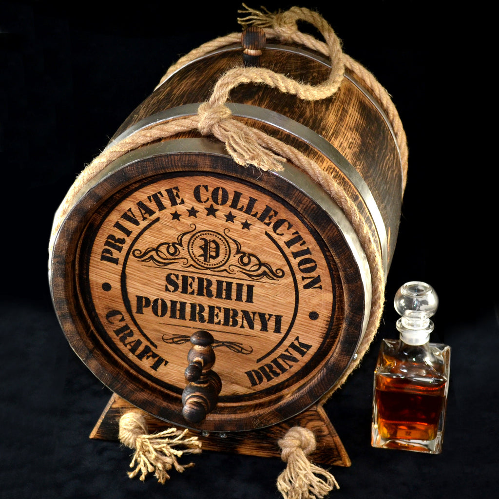 Oak Barrel, 1, 3, 5. 10, 15 Liter wooden Whiskey cask, Rum Barrel Aging Barrel Bourbon Barrel Gift for Man Scotch Lover oak winemaker barrel