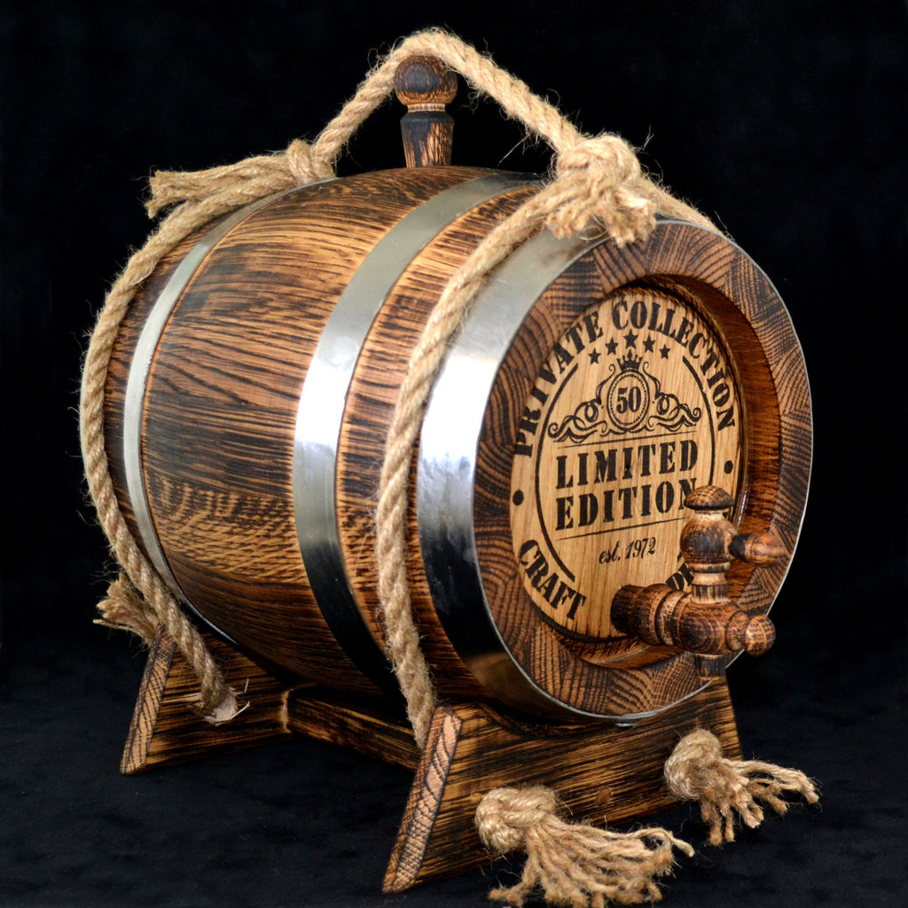 Retro Barrel 1, 2, 3, 5, 10, 15 Liter Oak Barrel antique Rum Barrel Bourbon Whiskey Oak Aging Barrel Gift for Man Scotch Lover oak winemaker