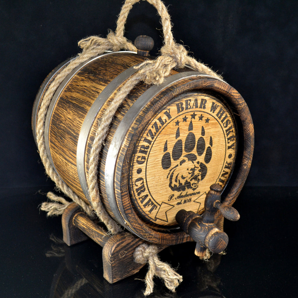 Whiskey Barrel 1, 2, 3, 5, 10, 15 L Personalized Barrel, Rum Bourbon Barrel aging oak, Aging Barrel, cask Gift for Man Scotch Lover barrel