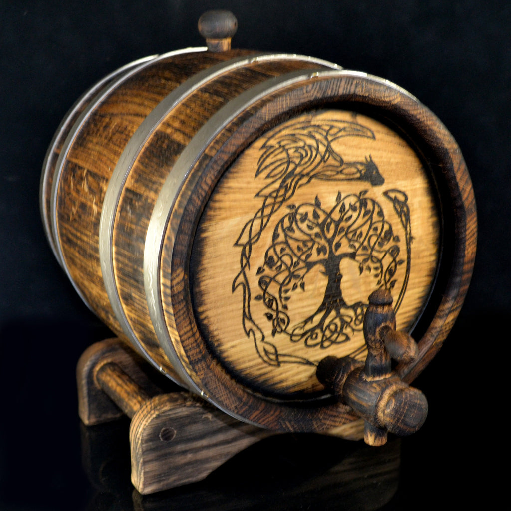 Personalized Oak Barrels: Elevate Your Spirits with Custom Engravings 1, 3, 5. 10, 15 L Oak Barrel, Rum Bourbon Barrel, Aging.