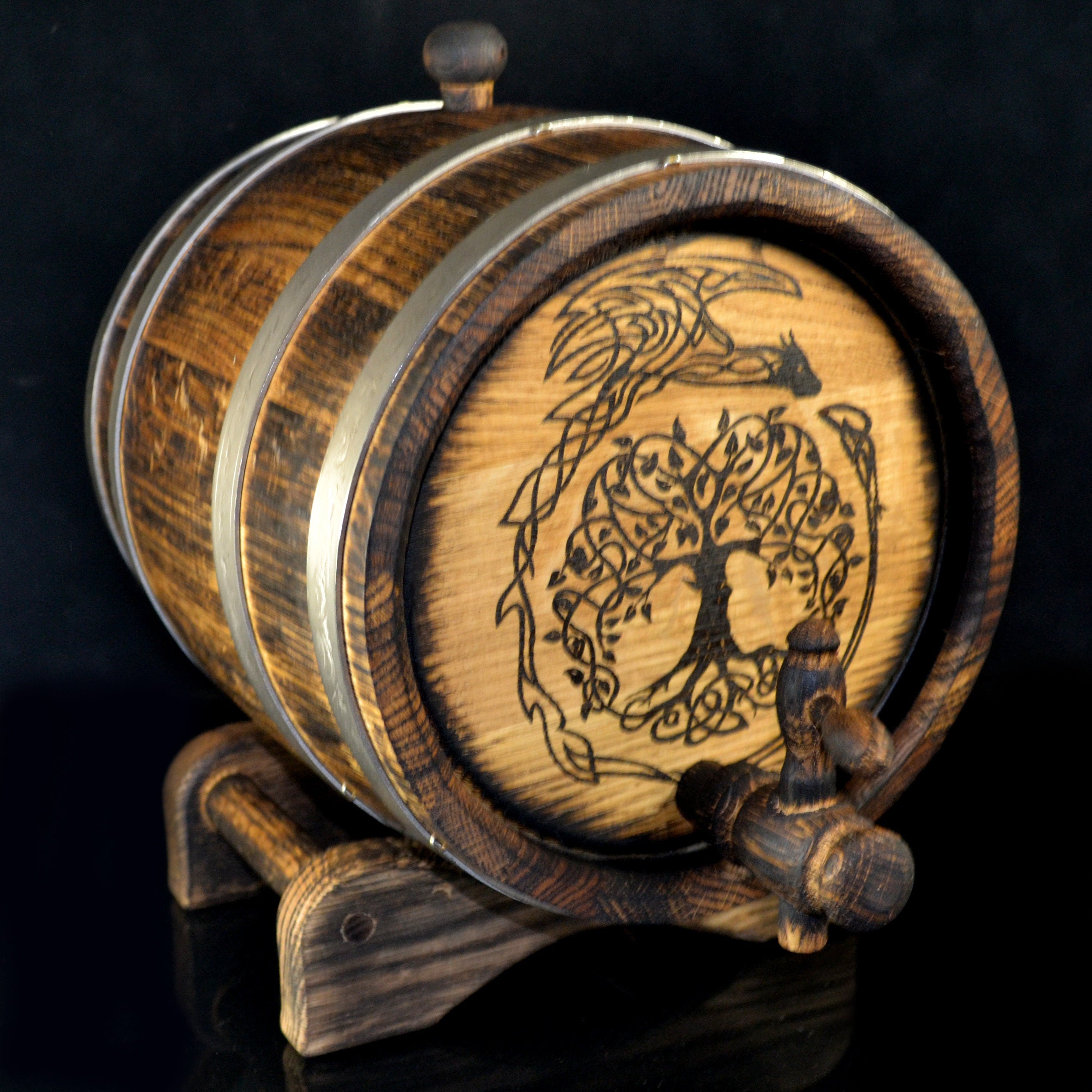 Personalized Oak Barrels: Elevate Your Spirits with Custom Engravings 1, 3, 5. 10, 15 L Oak Barrel, Rum Bourbon Barrel, Aging.