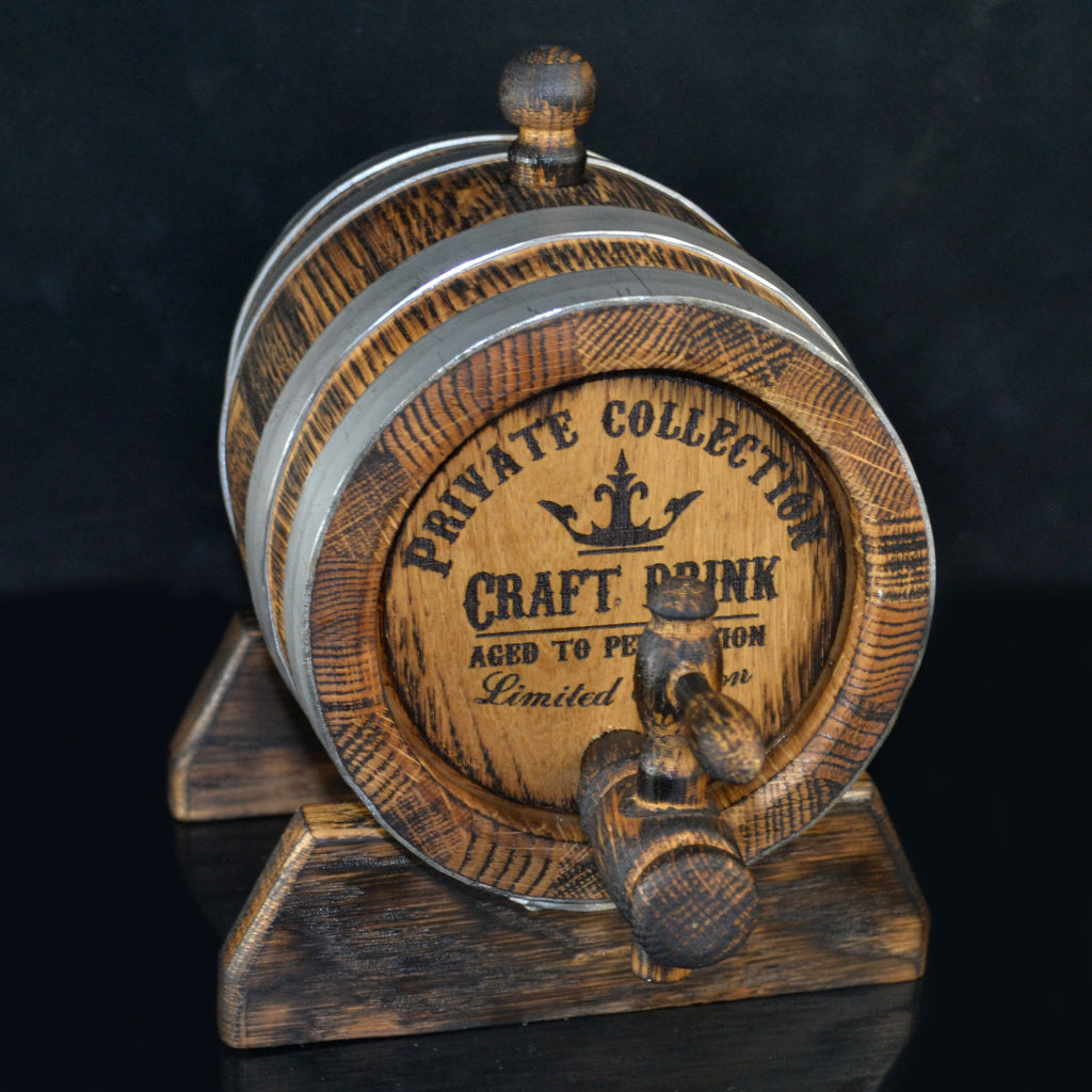 Personalized whiskey barrel Barrel 1, 3, 5. 10, 15 L Oak Barrel, Rum Bourbon Barrel, Aging Barrel Scotch Lover barrel Custom Laser Engraving