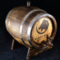 Oak Barrel, 1, 2, 3, 5. 10, 15 Liter Wooden Whiskey, Rum Black Wolf Barrel, Aging Bourbon Barrel Gift for Man Scotch Lover oak winemaker