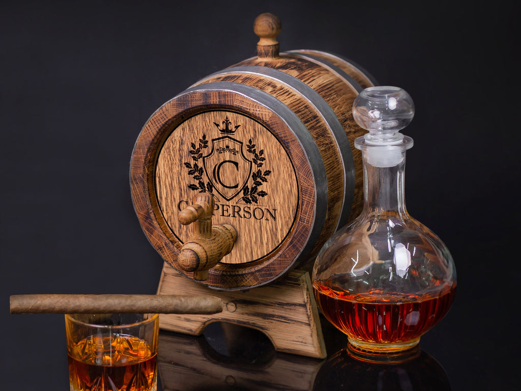 Personalized Oak Aging Whiskey Barrel, 1, 3, 5. 10, 15 Liter Rum, Brandi, Bourbon Oak Barrel Gift for Man Scotch Lover oak winemaker barrel