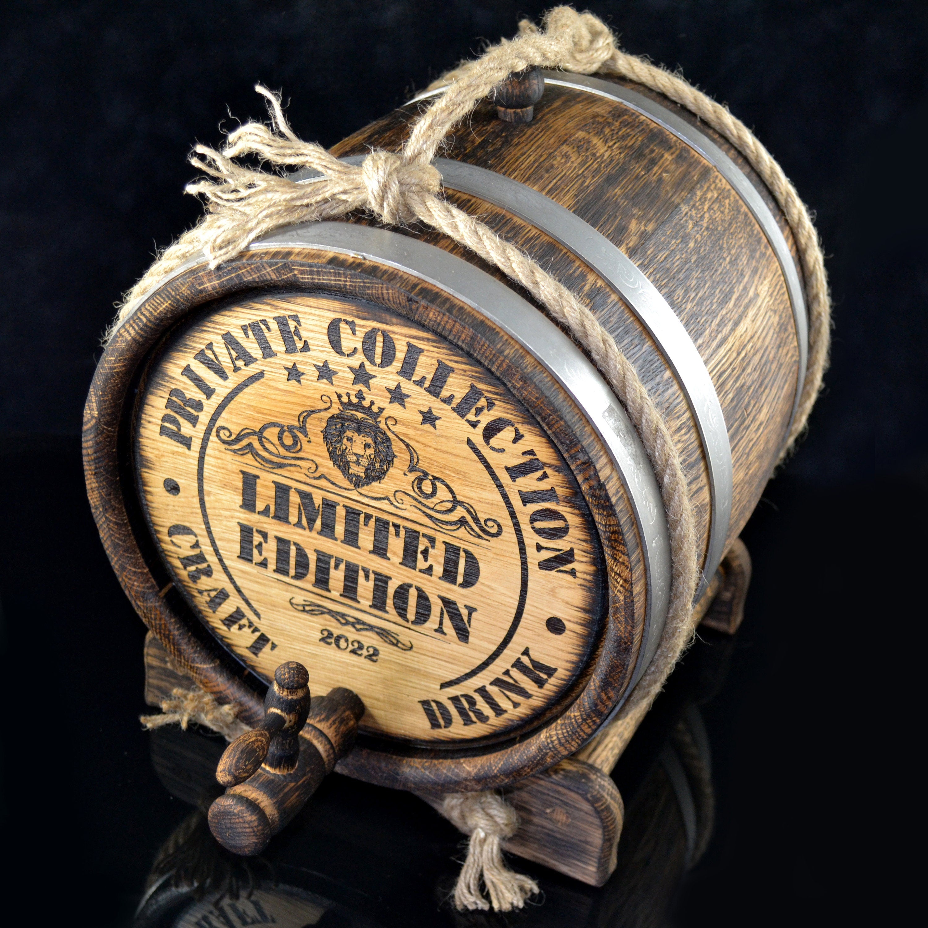 Aging Oak Barrel 1, 2, 3, 5, 10, 15 Liter Oak Barrel antique Rum Barrel Bourbon Whiskey Oak Retro Barrel Gift for Man Scotch Lover oak winemaker