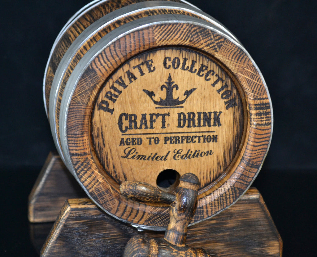 Personalized whiskey barrel Barrel 1, 3, 5. 10, 15 L Oak Barrel, Rum Bourbon Barrel, Aging Barrel Scotch Lover barrel Custom Laser Engraving