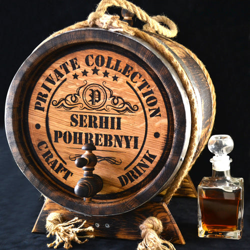 Gift for Men Rustic Oak Barrel 1, 2, 3, 5, 10, 15 Liter Aging Bourbon Rum Scotch Whiskey  him dad Groomsmen Groom Personalized oak cask