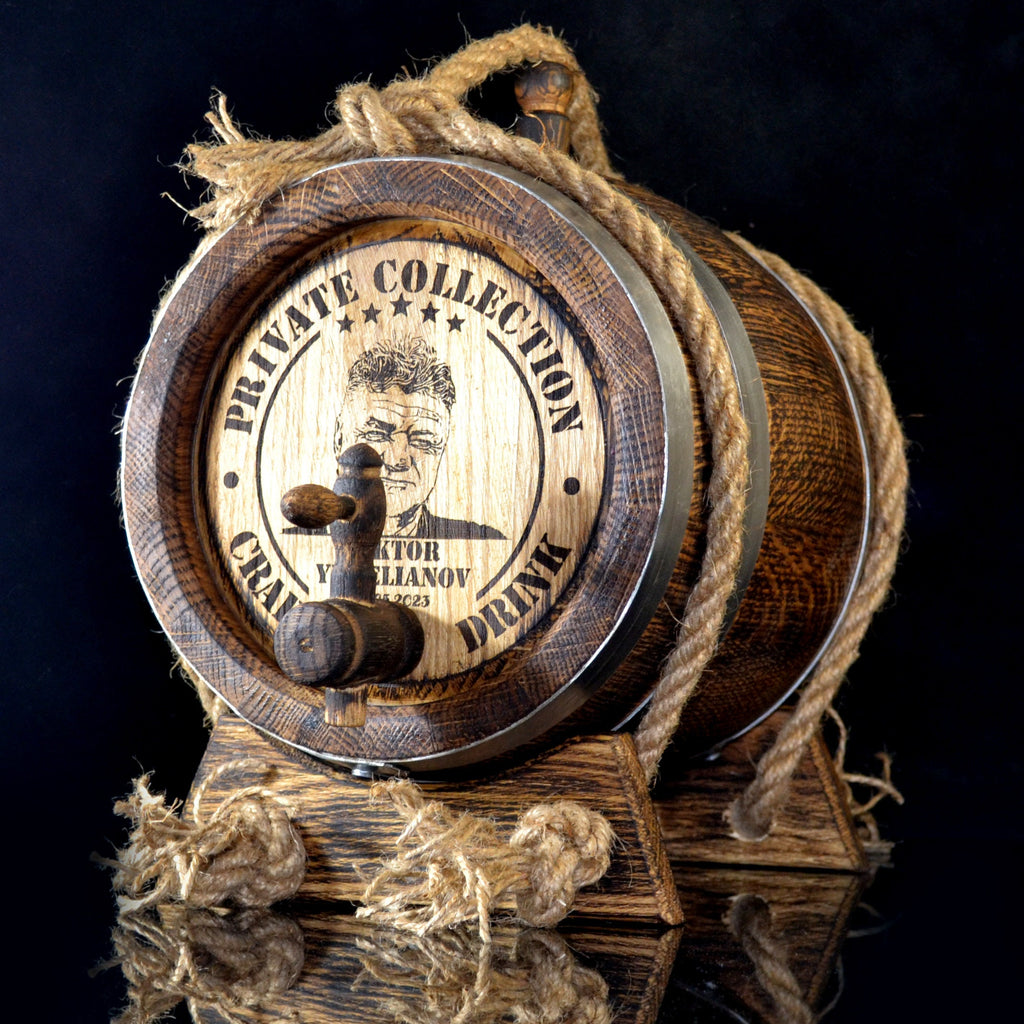 Oak Barrel, 1, 3, 5. 10, 15 Liter Oak Whiskey Barrel, Rum Barrel, Aging Barrel Bourbon Barrel Gift for Man Scotch Lover oak winemaker barrel