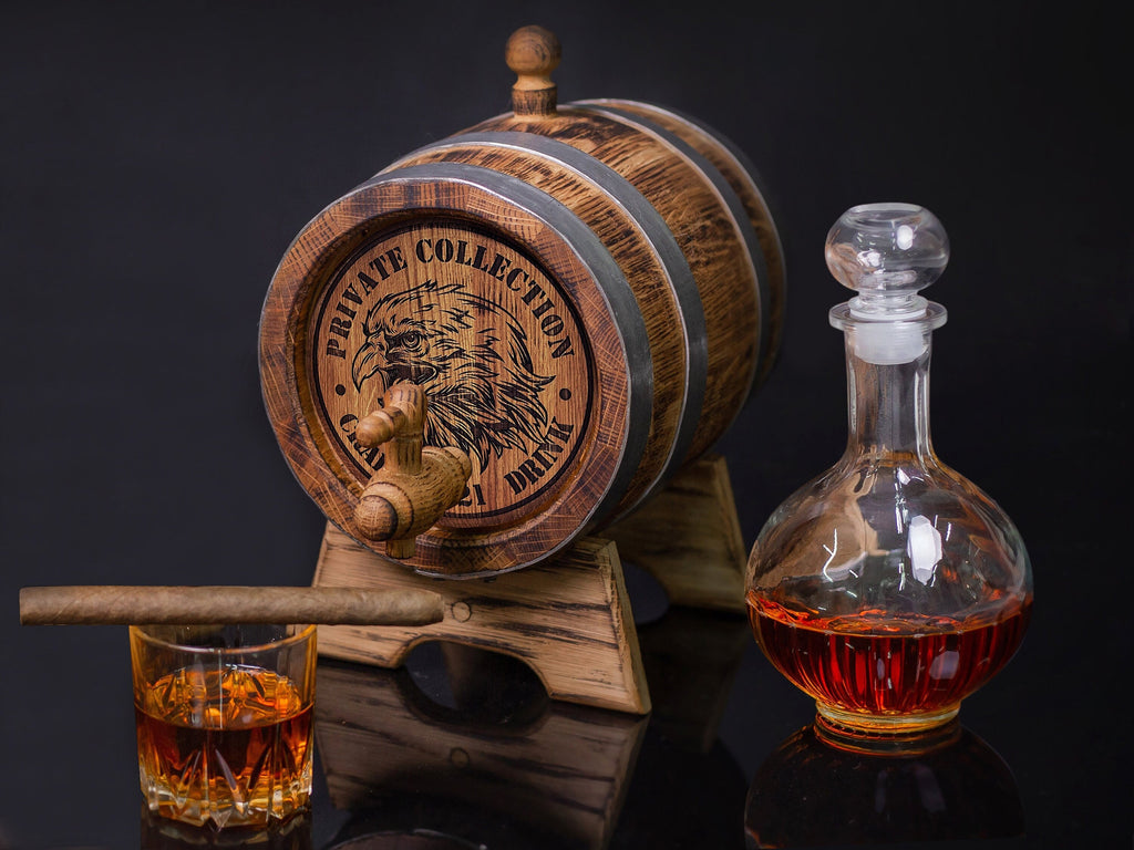 Personalized oak Barrel, Oak cask 1, 2, 3, 5. 10, 15 Liter, Aging Barrel Rum Bourbon Scotch  Whiskey Gift for Men him dad Groomsmen Groom