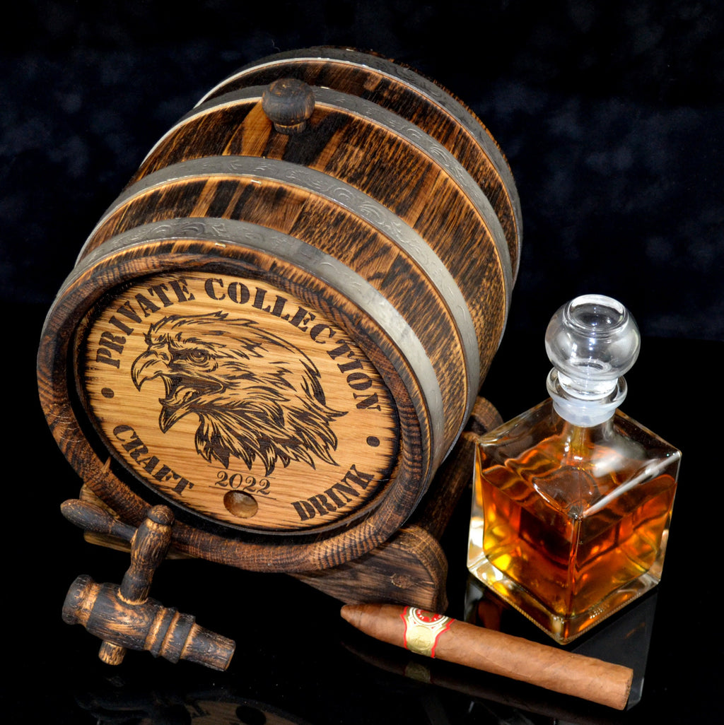 Personalized Oak Whiskey Barrel 1, 2, 3, 5, 10, 15 Liter, best gift for him, Rum Barrel Aging Barrel Gift for Man Scotch Lover oak winemaker
