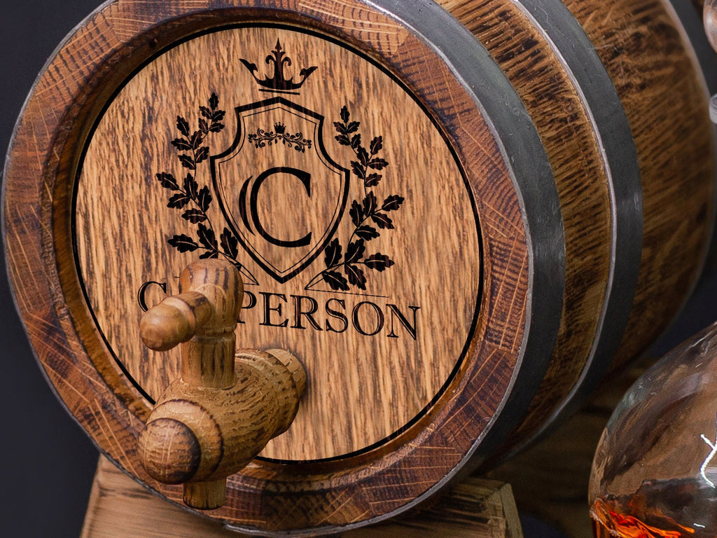 Personalized Oak Aging Whiskey Barrel, 1, 3, 5. 10, 15 Liter Rum, Brandi, Bourbon Oak Barrel Gift for Man Scotch Lover oak winemaker barrel