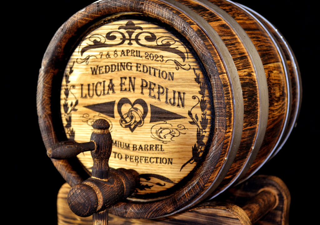 Personalized Oak Barrels: Elevate Your Spirits with Custom Engravings 1, 3, 5. 10, 15 L Oak Barrel, Rum Bourbon Barrel, Aging.