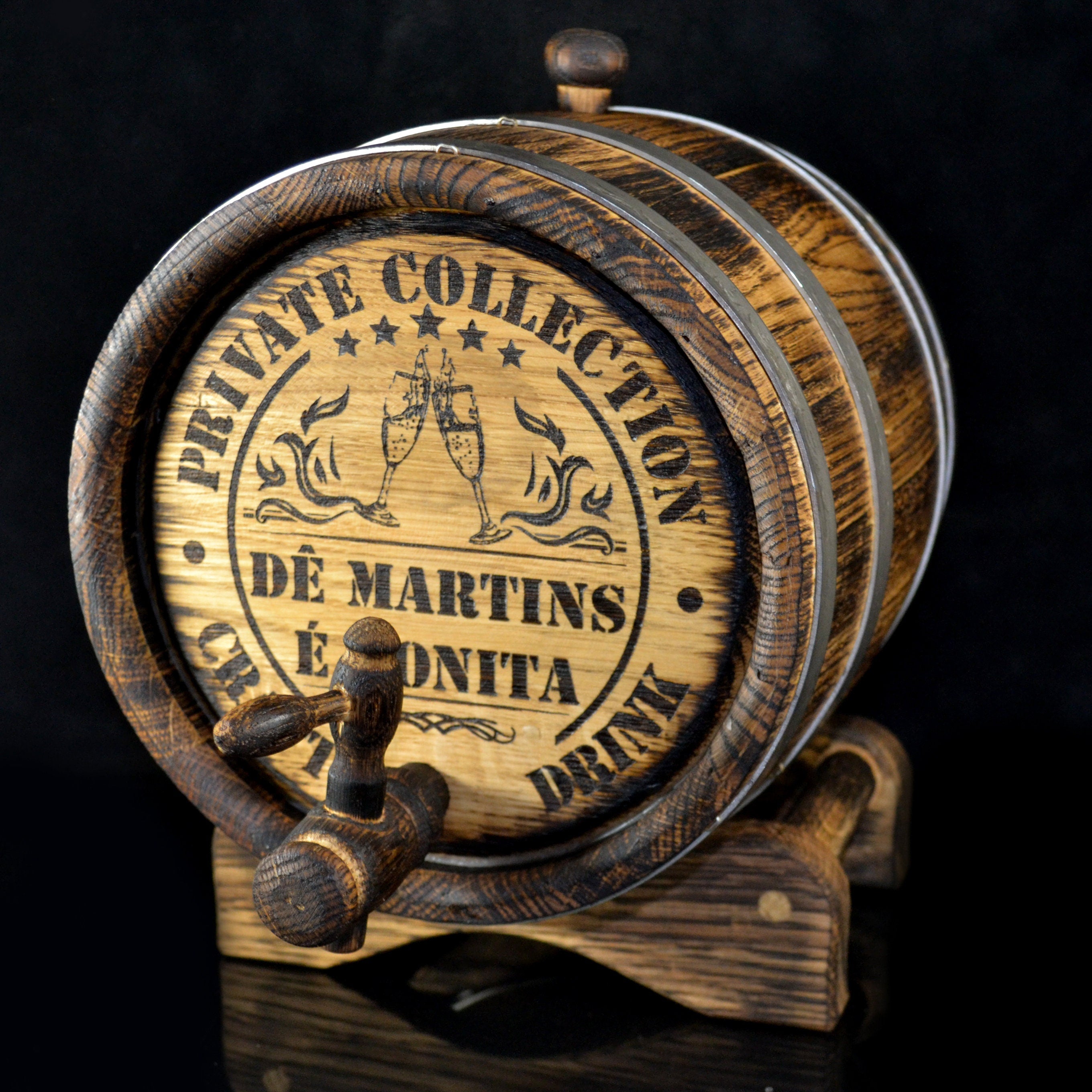 Personalized Oak Barrel 1, 2, 3, 5, 10, 15 15 Liter Craft Your Own Elite Spirits.  Ideal for Whiskey Brandy Bourbon, Calvados, Wine, Beer