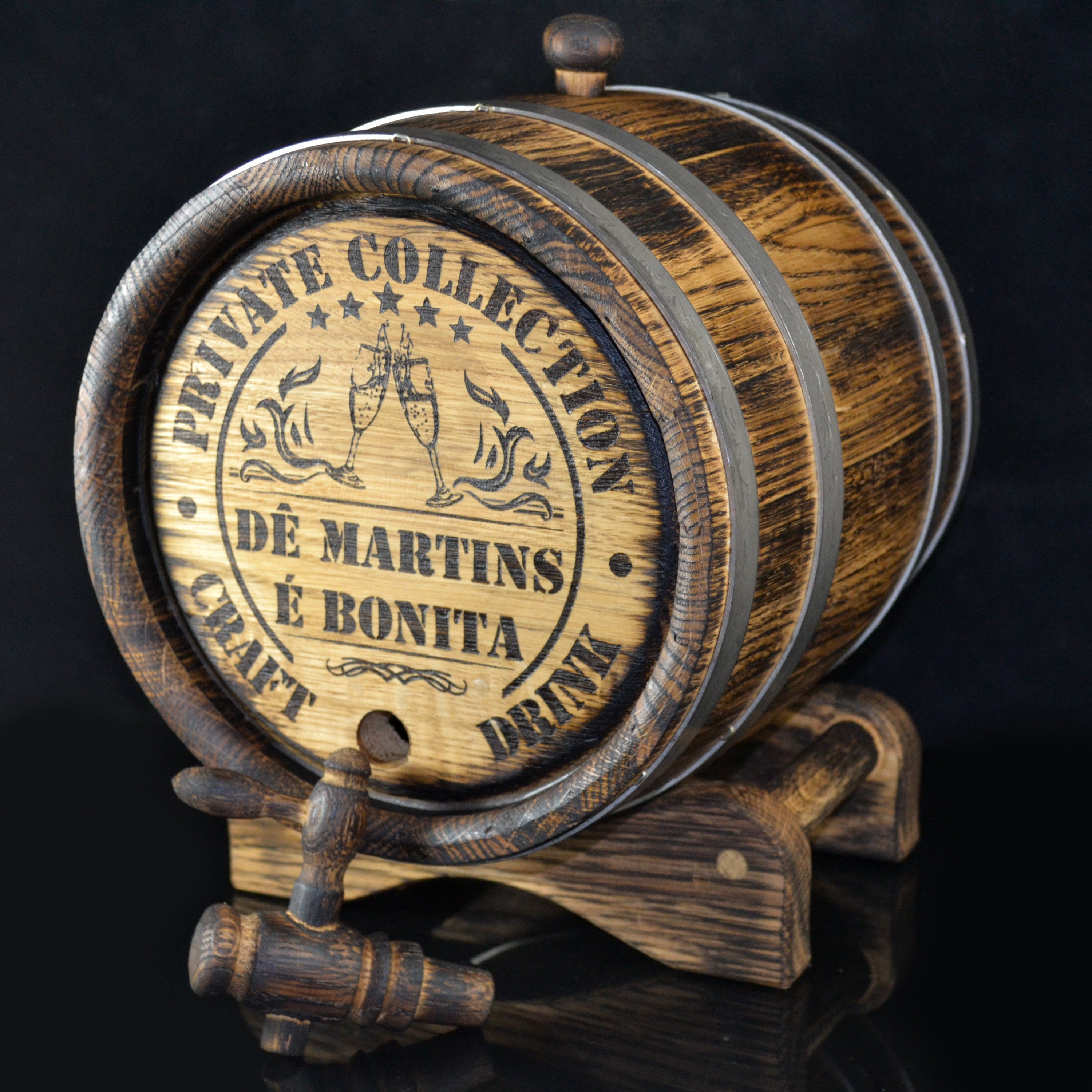 Personalized Oak Barrel 1, 2, 3, 5, 10, 15 15 Liter Craft Your Own Elite Spirits.  Ideal for Whiskey Brandy Bourbon, Calvados, Wine, Beer
