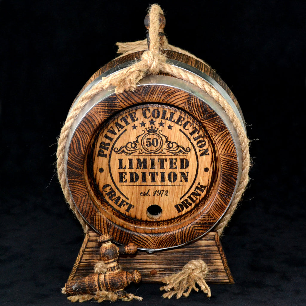 The Perfect Gift for the Whiskey Connoisseur: Customized Oak Aging Barrels 1, 2, 3, 5, 10, 15 Liter Oak Barrel, antique Rum Barrel Bourbon