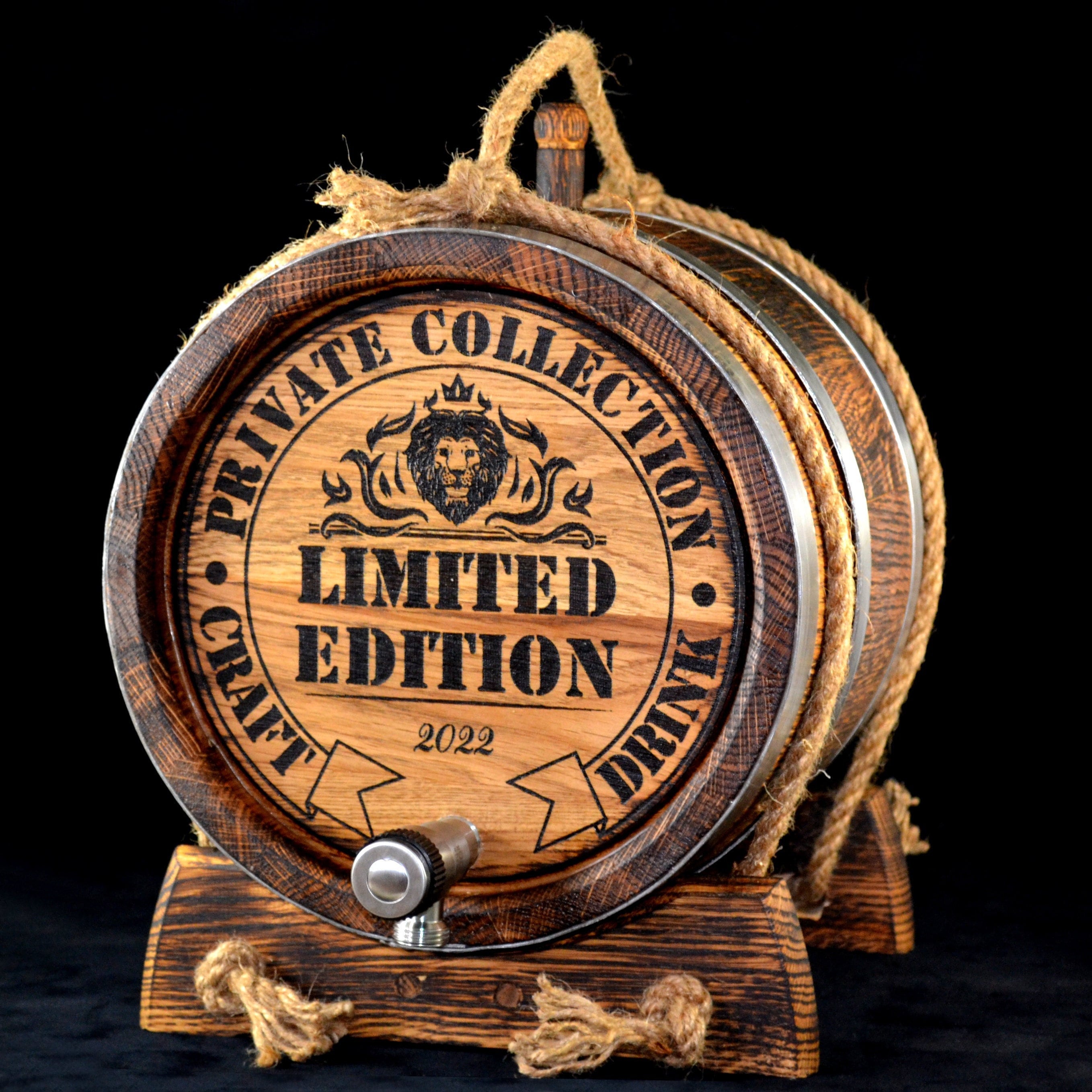 Oak Barrel 1, 2, 3, 5, 10, 15 Liter, Stainless Tap, Oak cask Aging Bourbon Rum Scotch  Whiskey Gift for Men him dad Groomsmen Groom Gift