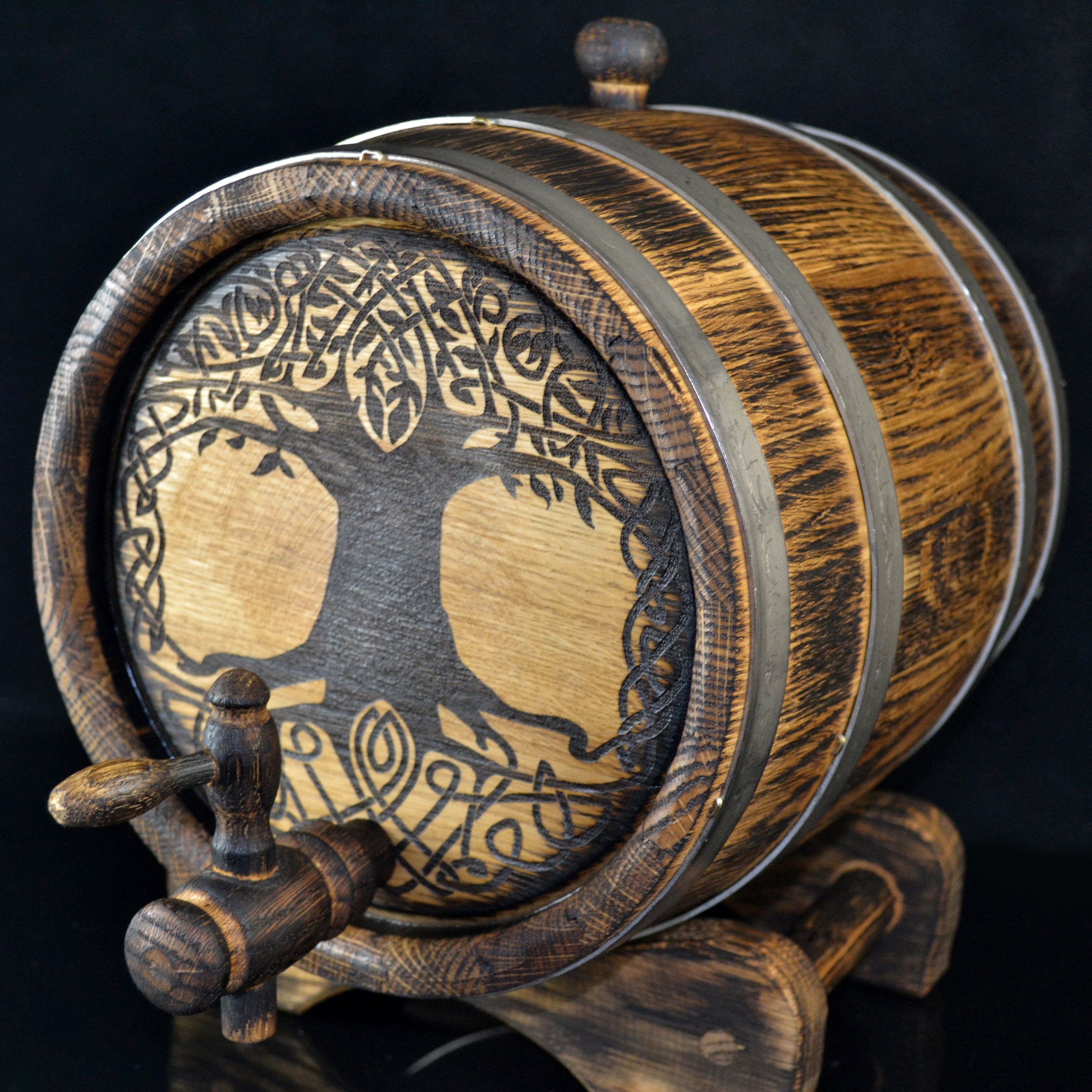 Personalized laser engraving on Oak Whiskey Barrel The best gift for him 1, 2, 3, 5. 10, 15 Liter Rum Aging Barrel Gift for Man Scotch Lover