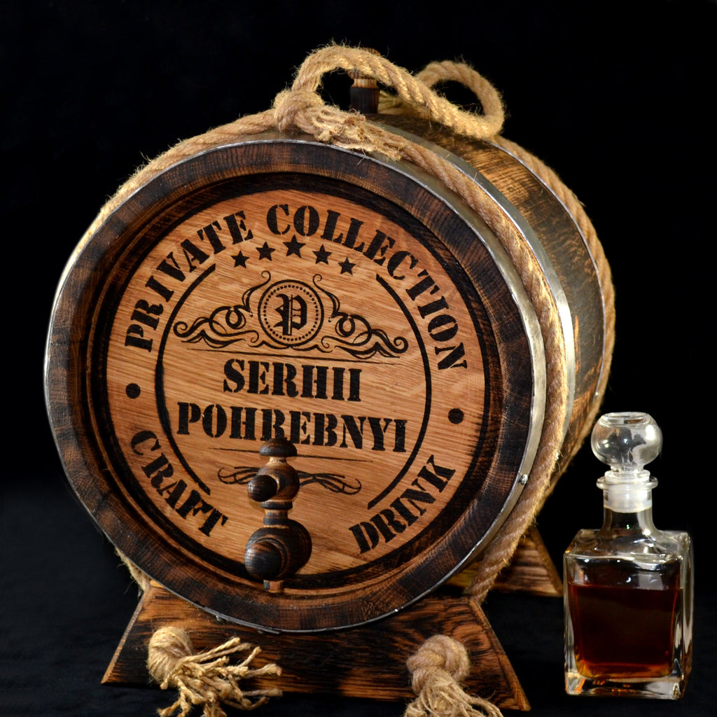 Personalized Oak cask 1, 3, 5. 10, 15 Liter, oak Barrel, Aging Barrel Bourbon Rum Scotch  Whiskey Gift for Men him dad Groomsmen Groom Gift