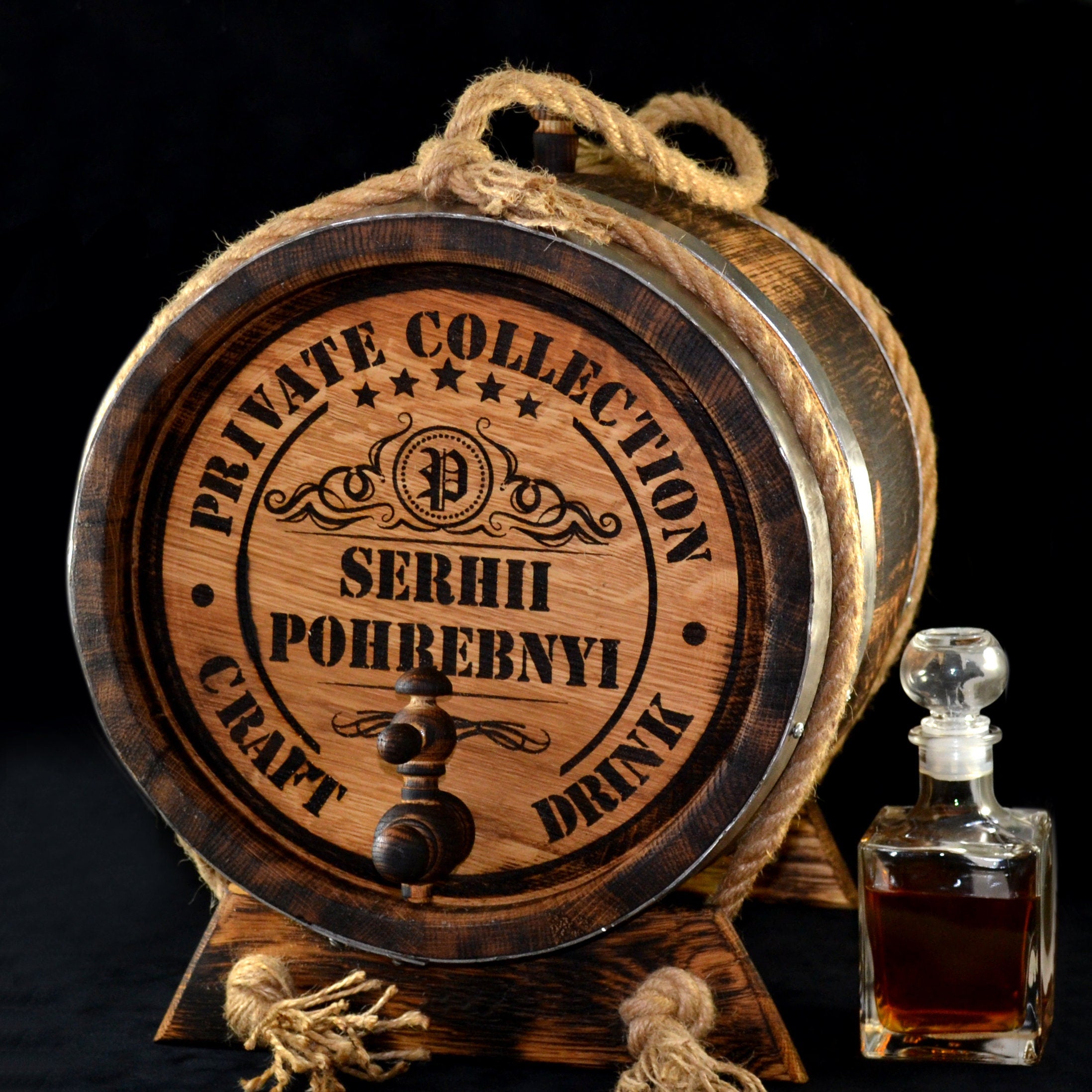Personalized Oak cask 1, 3, 5. 10, 15 Liter, oak Barrel, Aging Barrel Bourbon Rum Scotch  Whiskey Gift for Men him dad Groomsmen Groom Gift