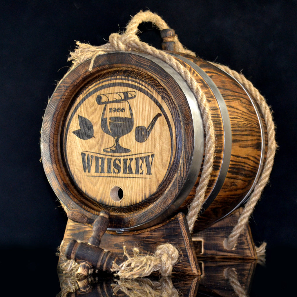 Personalized Oak Barrel 1, 2, 3, 5, 10, 15 Liter, Stainless Tap, Oak cask Aging Bourbon Rum Scotch  Whiskey Gift for Men him dad Groom Gift