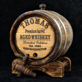 Personalized oak whiskey barrel 1, 2, 3, 5, 10, 15 L aging Oak Rum Bourbon Barrel Gift for Man Scotch Lover retro barrel in loft style