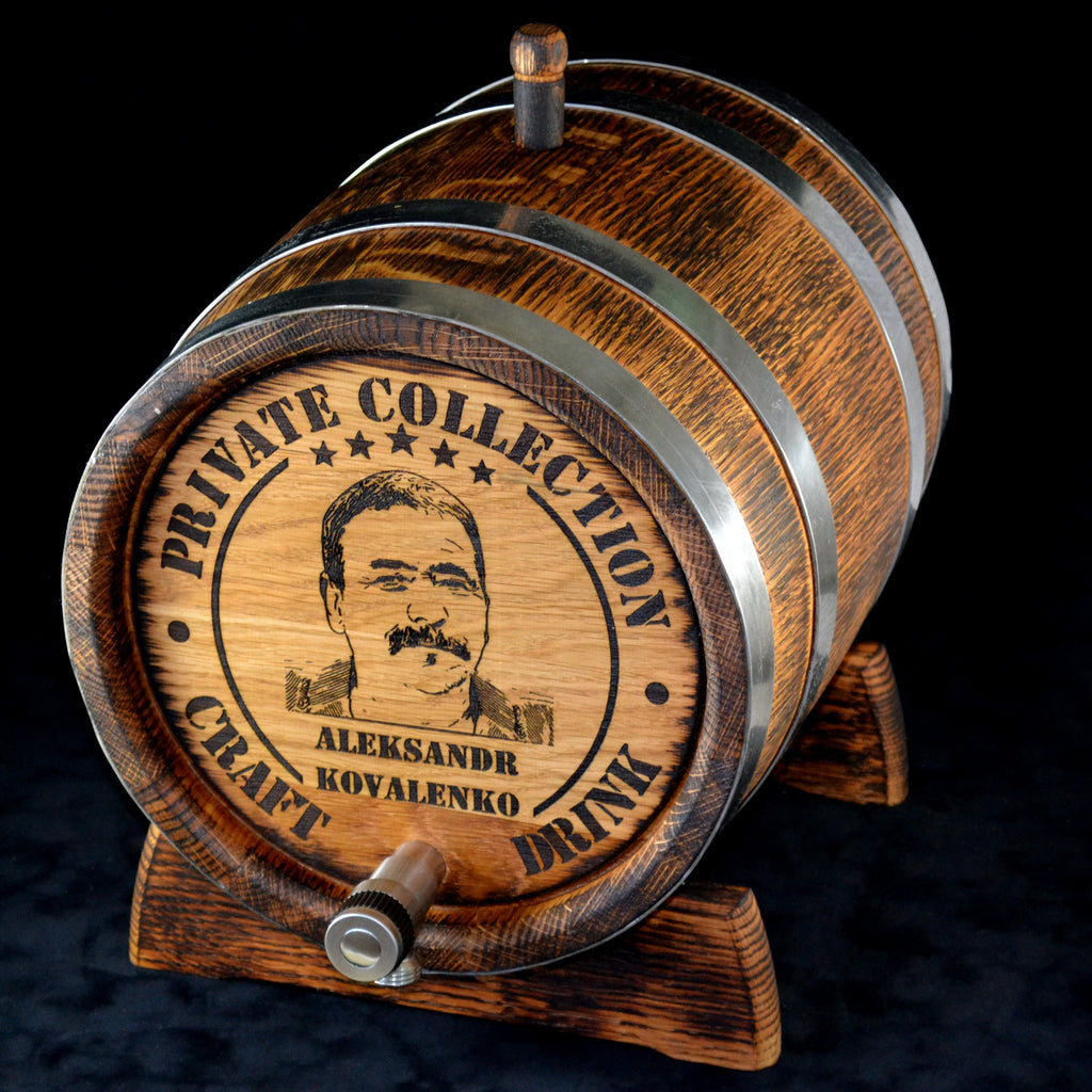 Personalized laser engraving on Oak Whiskey Barrel The best gift for him 1, 2, 3, 5. 10, 15 Liter Rum Aging Barrel Gift for Man Scotch Lover