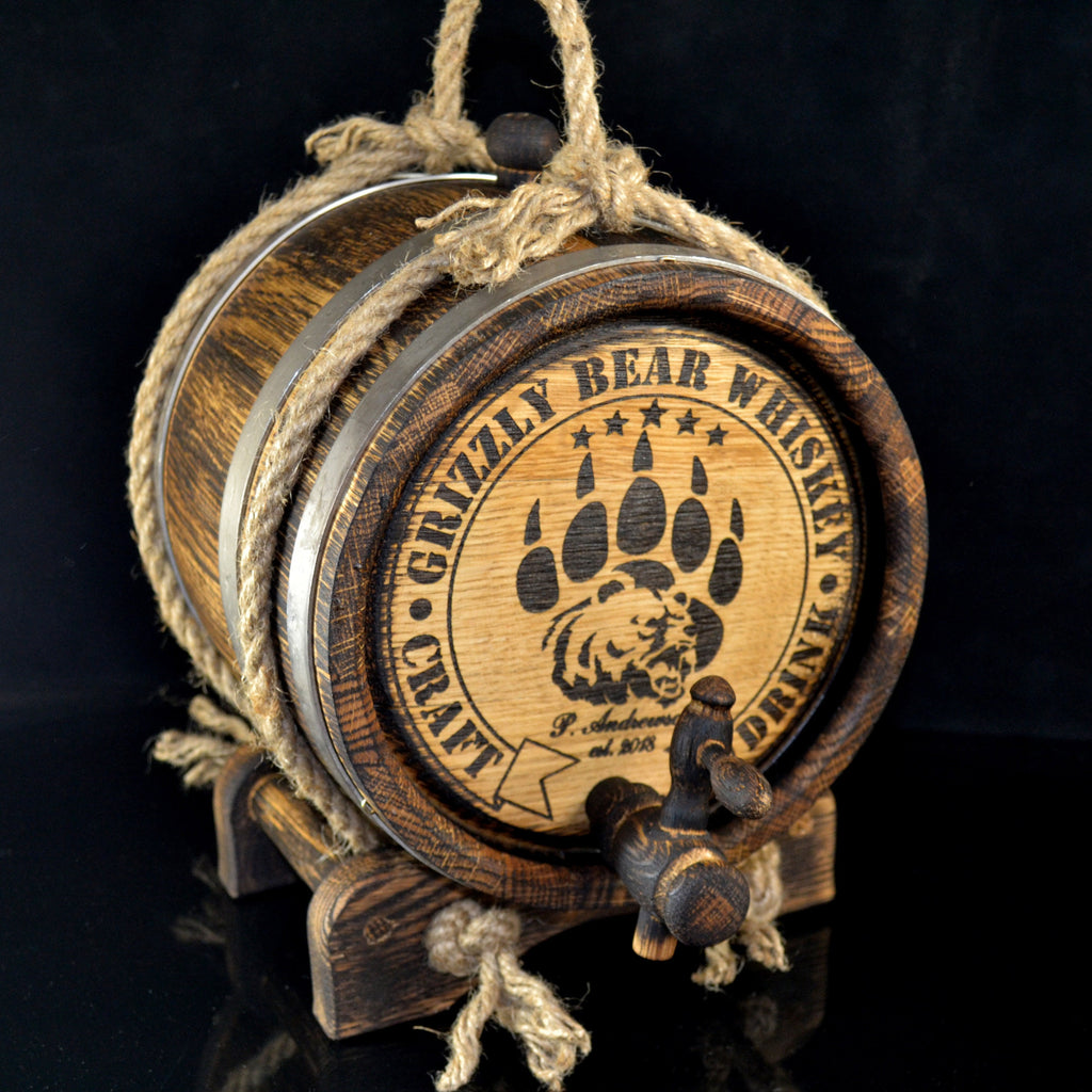 Whiskey Barrel 1, 2, 3, 5, 10, 15 L Personalized Barrel, Rum Bourbon Barrel aging oak, Aging Barrel, cask Gift for Man Scotch Lover barrel