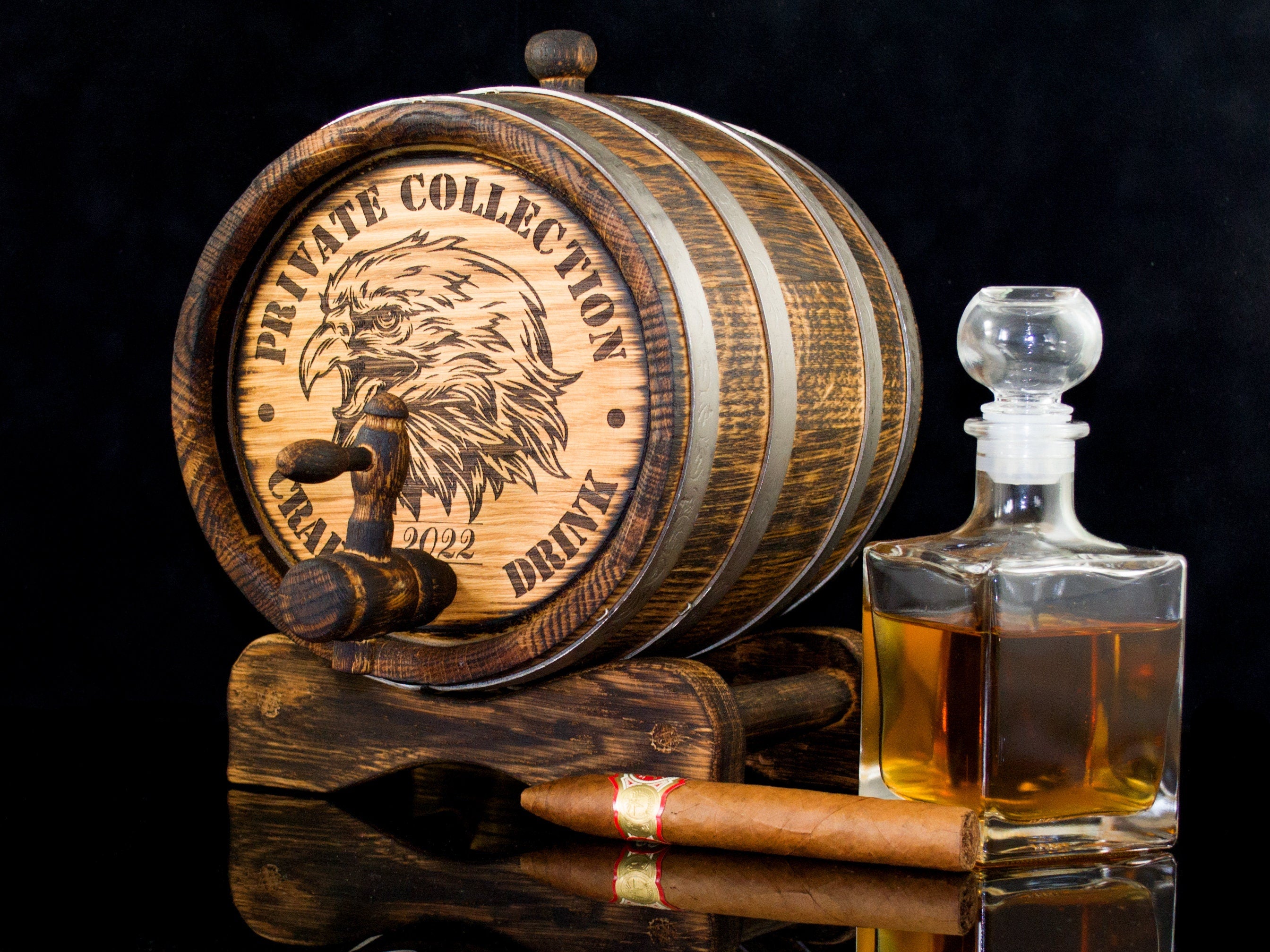 Personalized Oak Whiskey Barrel 1, 2, 3, 5, 10, 15 Liter, best gift for him, Rum Barrel Aging Barrel Gift for Man Scotch Lover oak winemaker