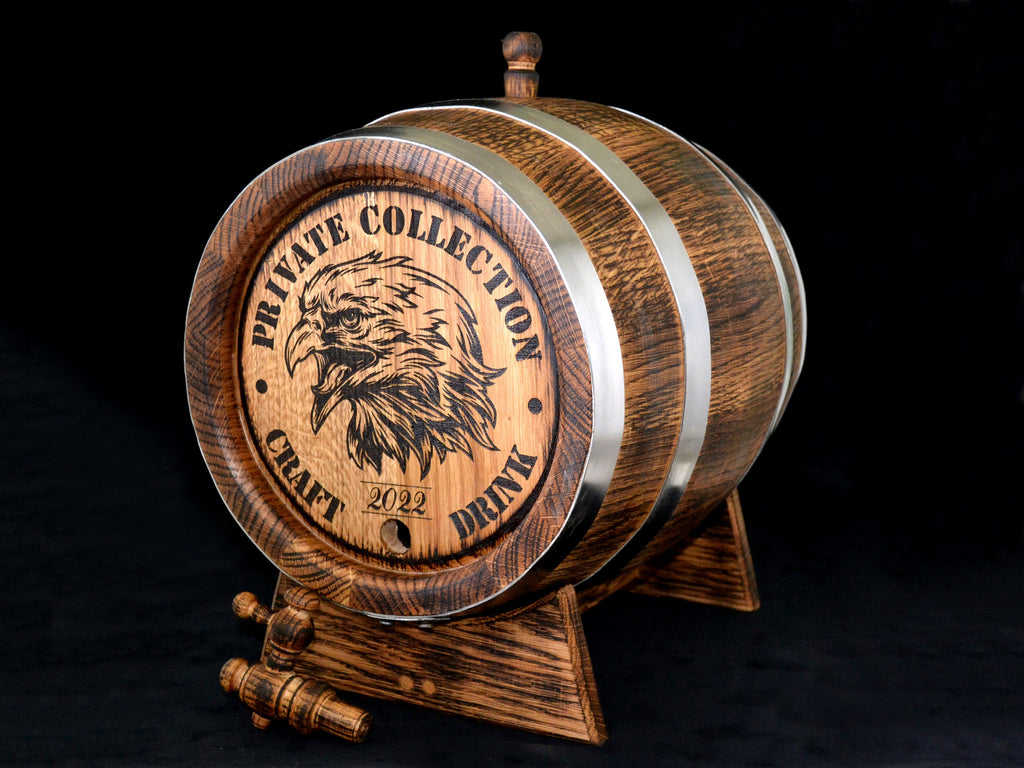 Oak Barrel, 1, 3, 5. 10, 15 Liter Oak Whiskey Barrel, Rum Barrel, Aging Barrel Bourbon Barrel Gift for Man Scotch Lover oak winemaker barrel