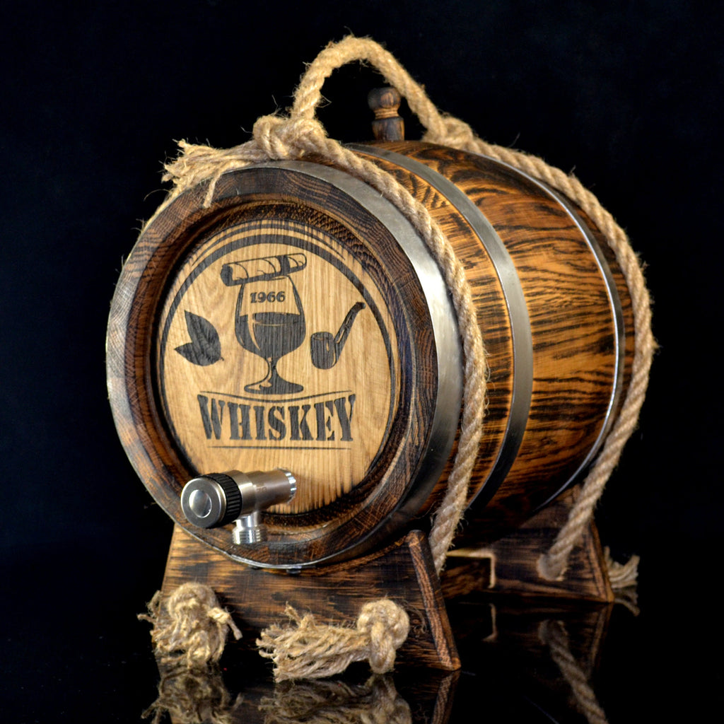 Personalized Oak Barrel 1, 2, 3, 5, 10, 15 Liter, Stainless Tap, Oak cask Aging Bourbon Rum Scotch  Whiskey Gift for Men him dad Groom Gift