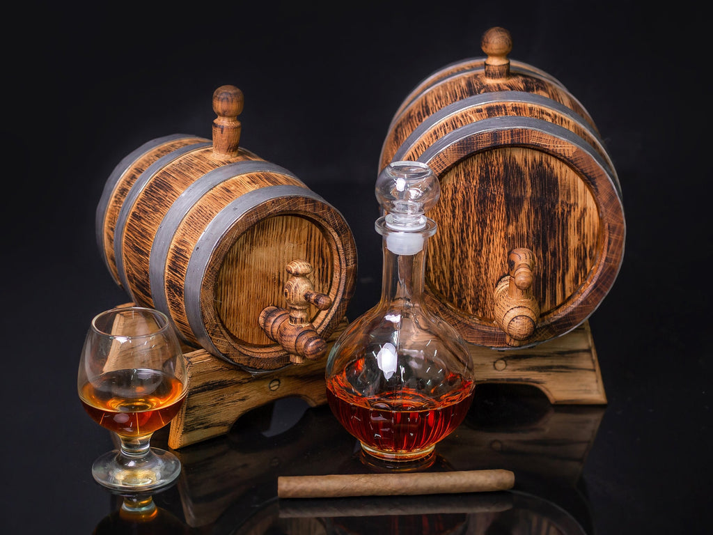 Aging Whiskey Barrel. Gift for Men Rustic Oak 1, 2, 3, 5, 10, 15 Liter Bourbon Rum Scotch him dad Groomsmen Groom Personalized oak cask