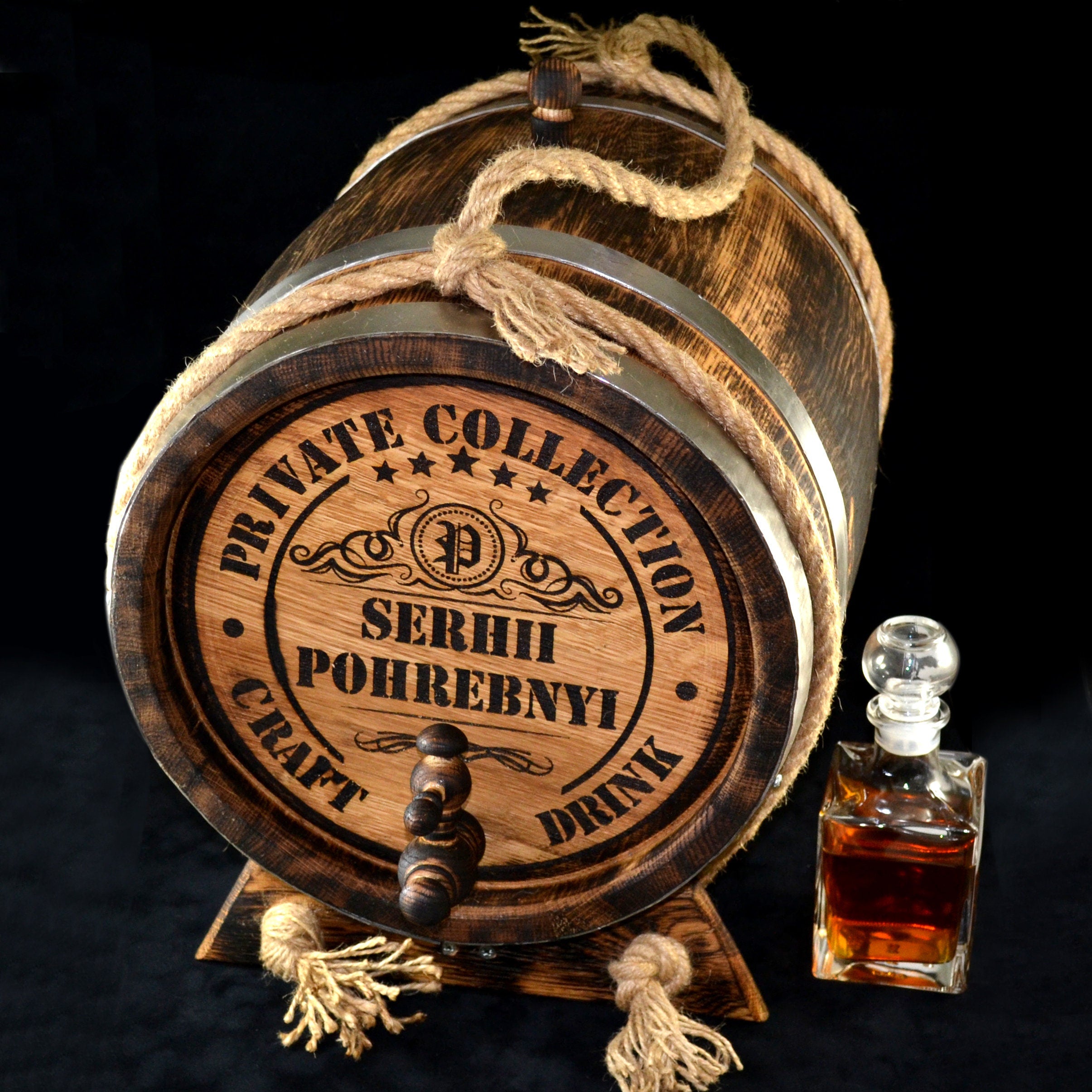 Personalized Oak cask 1, 3, 5. 10, 15 Liter, oak Barrel, Aging Barrel Bourbon Rum Scotch  Whiskey Gift for Men him dad Groomsmen Groom Gift