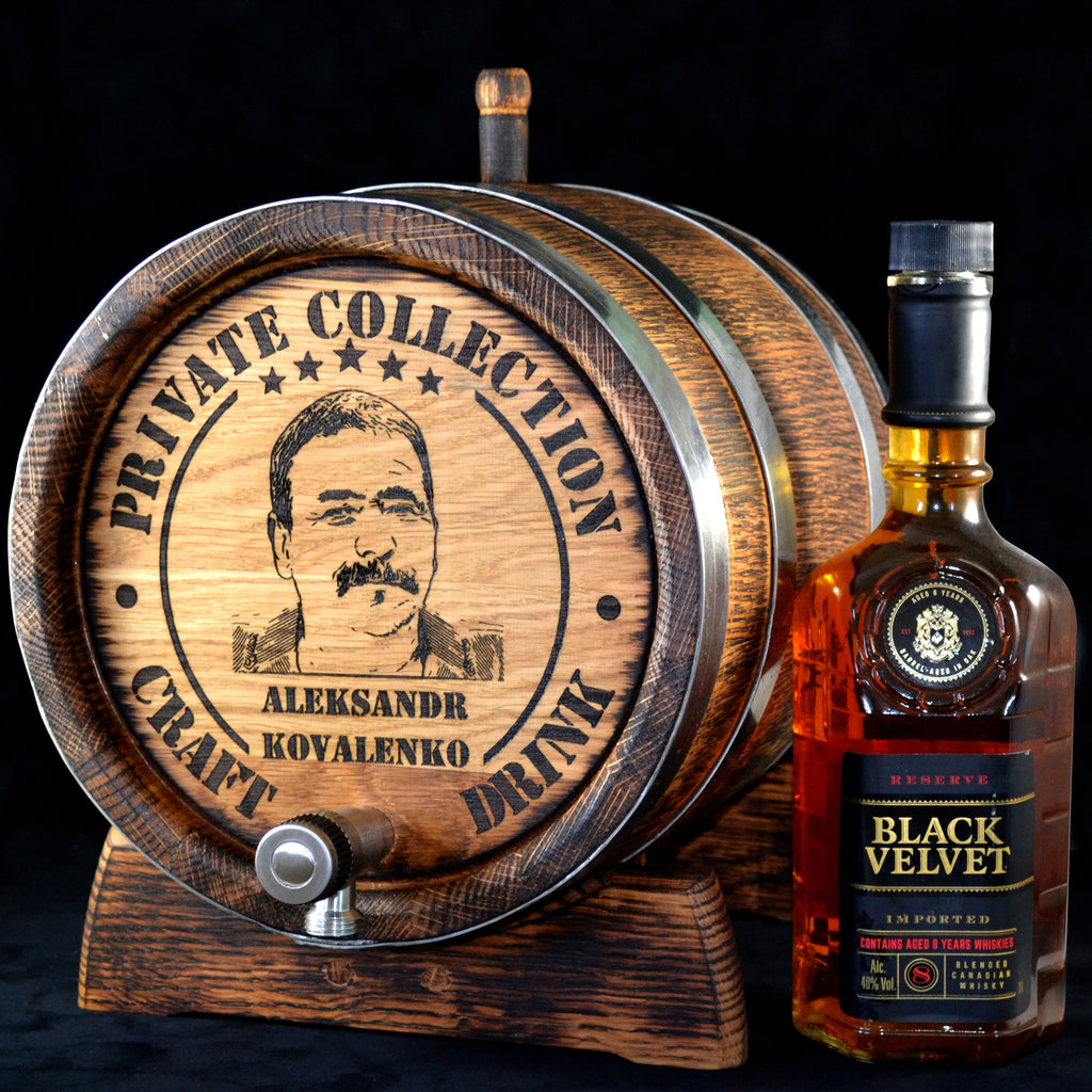 Personalized laser engraving on Oak Whiskey Barrel The best gift for him 1, 2, 3, 5. 10, 15 Liter Rum Aging Barrel Gift for Man Scotch Lover