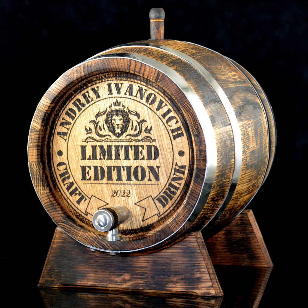 Oak whiskey barrel, wood barrels, 1, 2, 3, 5, 10, 15 Liter, Rum Aging Barrel Bourbon Barrel Gift for Man Scotch Lover oak winemaker barrel