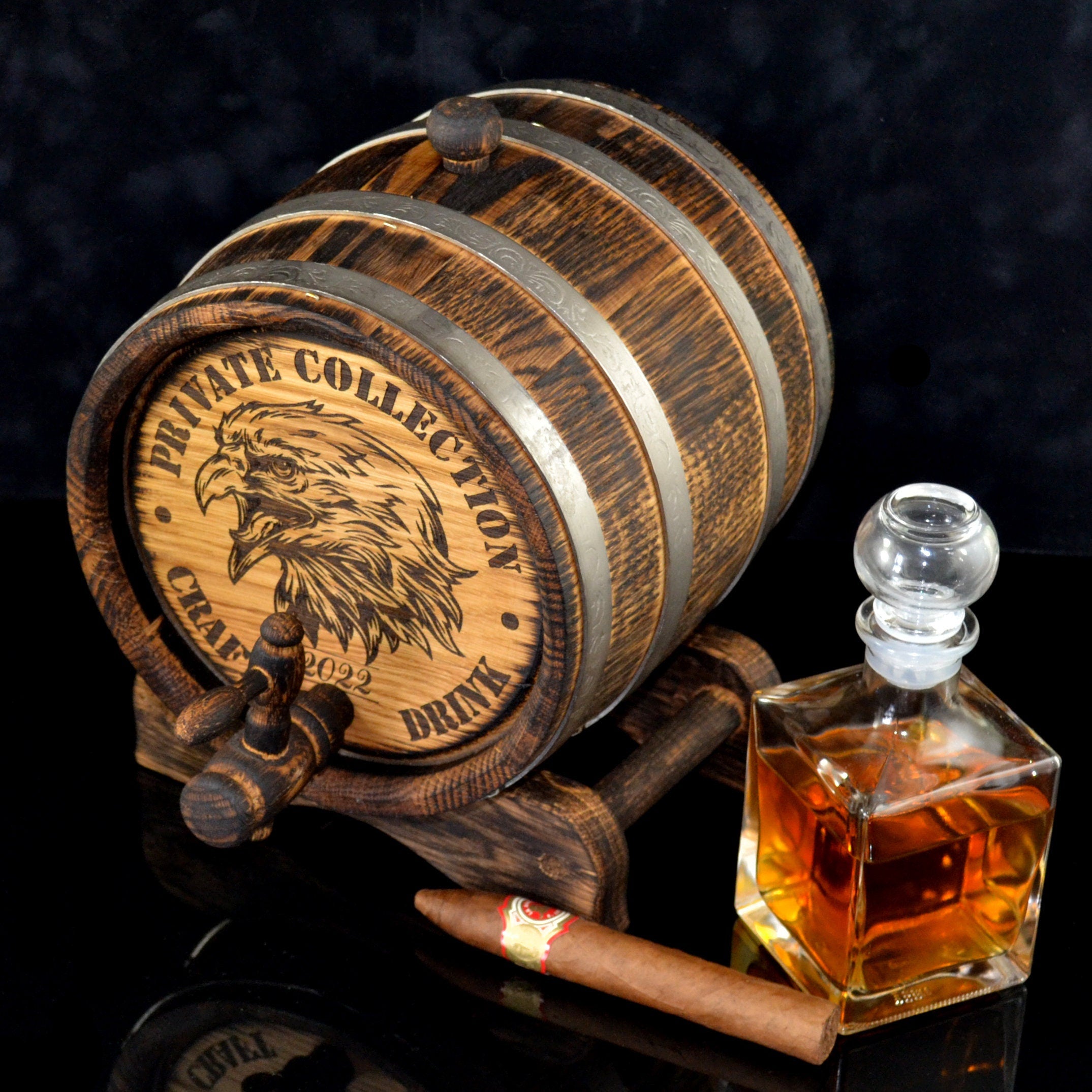 Personalized Oak Barrels for Aging Elite Spirits: The Perfect Gift for Whiskey lover Barrel 1, 2, 3, 5, 10 15 Liter Aging Bourbon Scotch Rum
