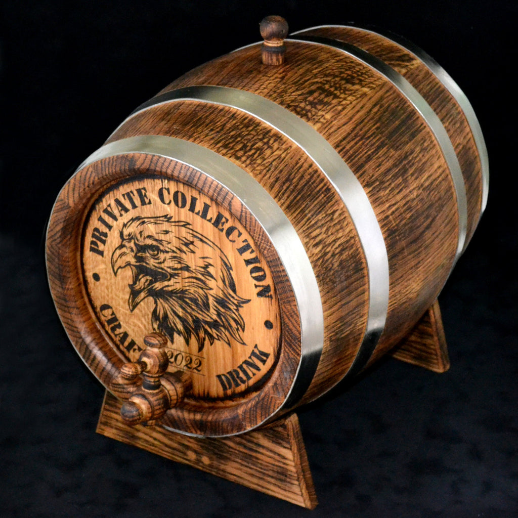 Oak Barrel, 1, 3, 5. 10, 15 Liter Oak Whiskey Barrel, Rum Barrel, Aging Barrel Bourbon Barrel Gift for Man Scotch Lover oak winemaker barrel