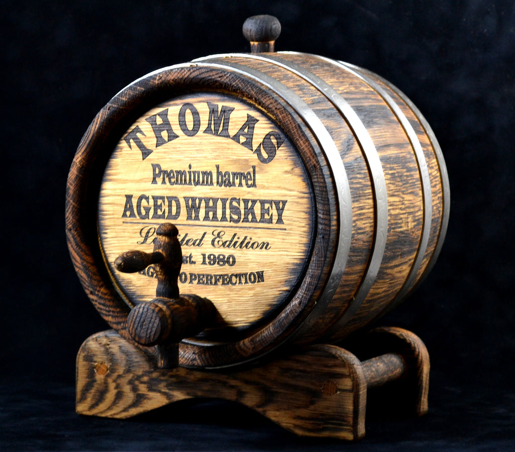 Personalized Oak Barrel 1, 2, 3, 5, 10, 15 15 Liter Craft Your Own Elite Spirits.  Ideal for Whiskey Brandy Bourbon, Calvados, Wine, Beer