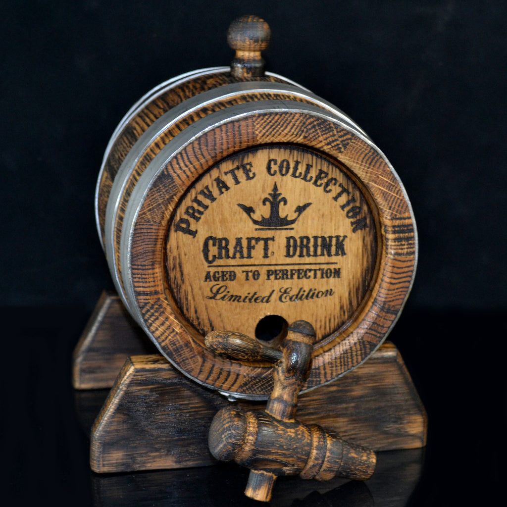 Personalized whiskey barrel Barrel 1, 3, 5. 10, 15 L Oak Barrel, Rum Bourbon Barrel, Aging Barrel Scotch Lover barrel Custom Laser Engraving