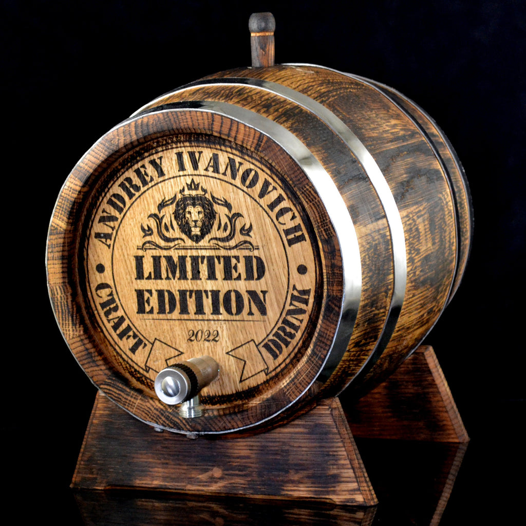 Oak whiskey barrel, wood barrels, 1, 2, 3, 5, 10, 15 Liter, Rum Aging Barrel Bourbon Barrel Gift for Man Scotch Lover oak winemaker barrel