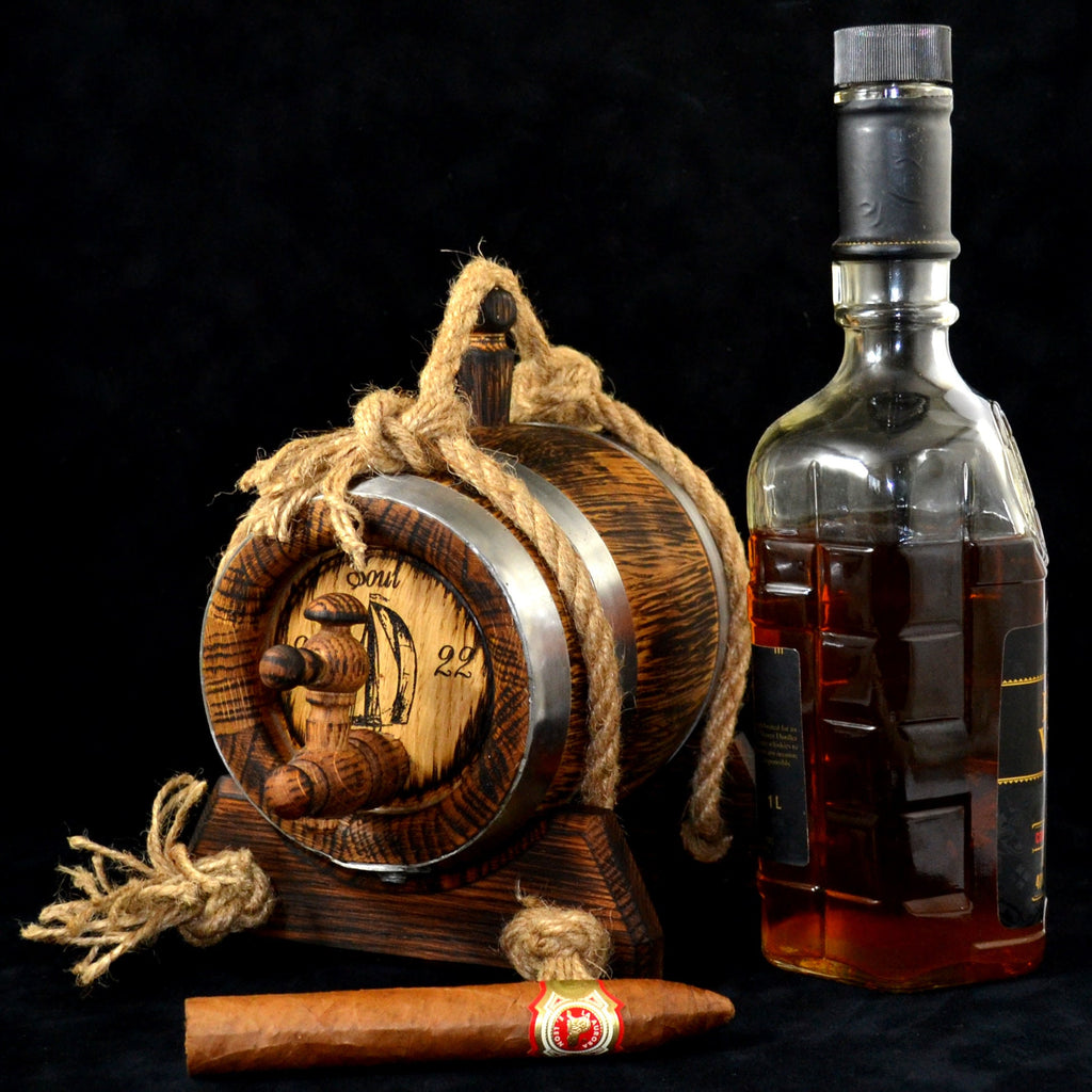 Personalized aging oak Barrel 1, 2, 3, 5. 10, 15 L, Oak cask, Aging Barrel Rum Bourbon Scotch  Whiskey Gift for Men him dad Groomsmen Groom