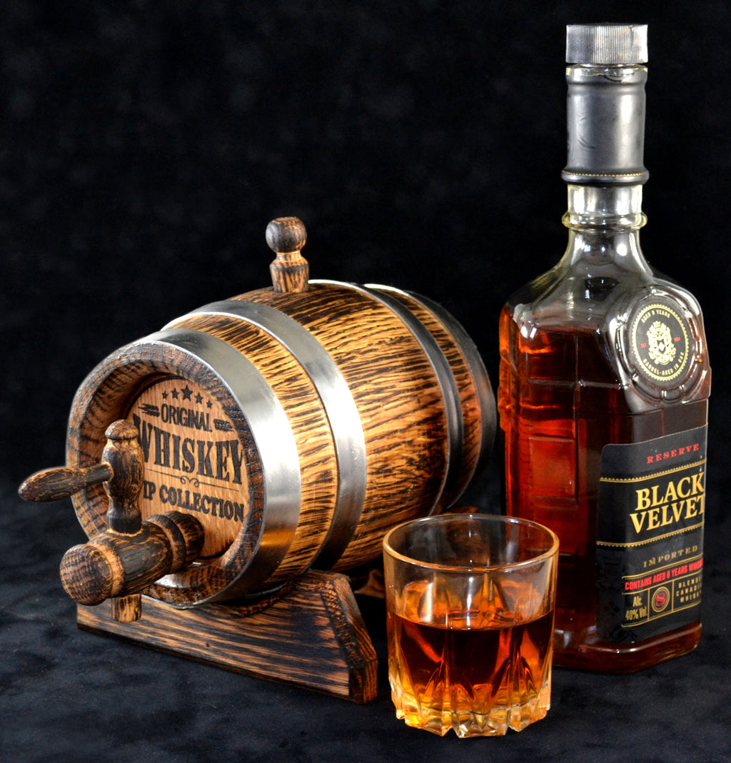 Oak Whiskey Barrel, 1 Liter Rum Oak Barrel, Rum Barrel, Aging Barrel Bourbon Barrel Gift for Man Scotch Lover oak winemaker