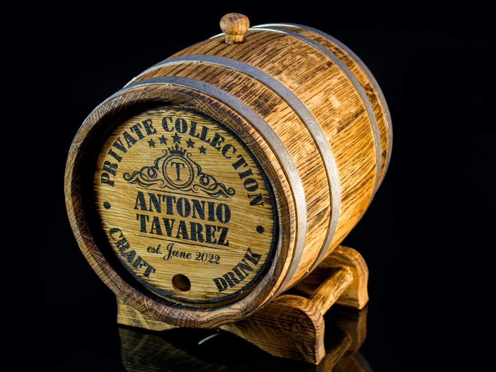 Personalized Oak Barrels: Elevate Your Spirits with Custom Engravings 1, 3, 5. 10, 15 L Oak Barrel, Rum Bourbon Barrel, Aging.
