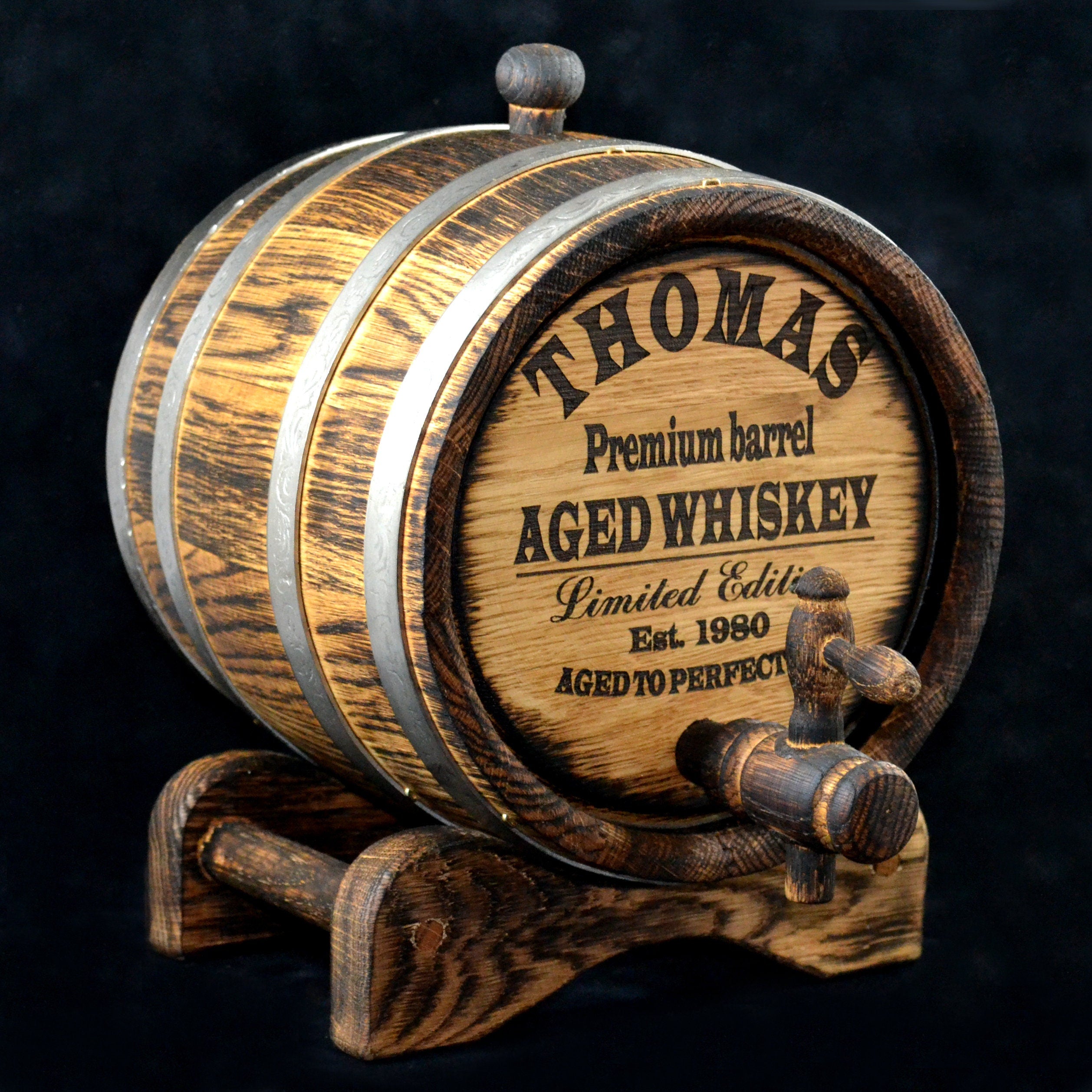 Personalized Oak Barrel 1, 2, 3, 5, 10, 15 15 Liter Craft Your Own Elite Spirits.  Ideal for Whiskey Brandy Bourbon, Calvados, Wine, Beer