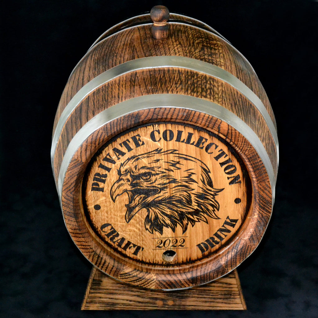 Oak Barrel, 1, 3, 5. 10, 15 Liter Oak Whiskey Barrel, Rum Barrel, Aging Barrel Bourbon Barrel Gift for Man Scotch Lover oak winemaker barrel