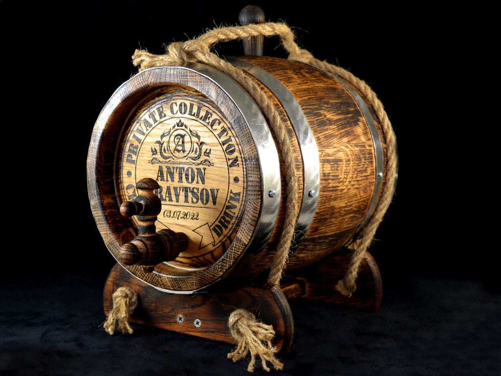 Personalized whiskey Barrel 1, 3, 5. 10, 15 L Oak Barrel, Rum Bourbon Barrel aging oak, Aging Barrel, cask Gift for Man Scotch Lover barrel