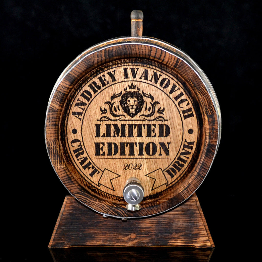 Oak whiskey barrel, wood barrels, 1, 2, 3, 5, 10, 15 Liter, Rum Aging Barrel Bourbon Barrel Gift for Man Scotch Lover oak winemaker barrel