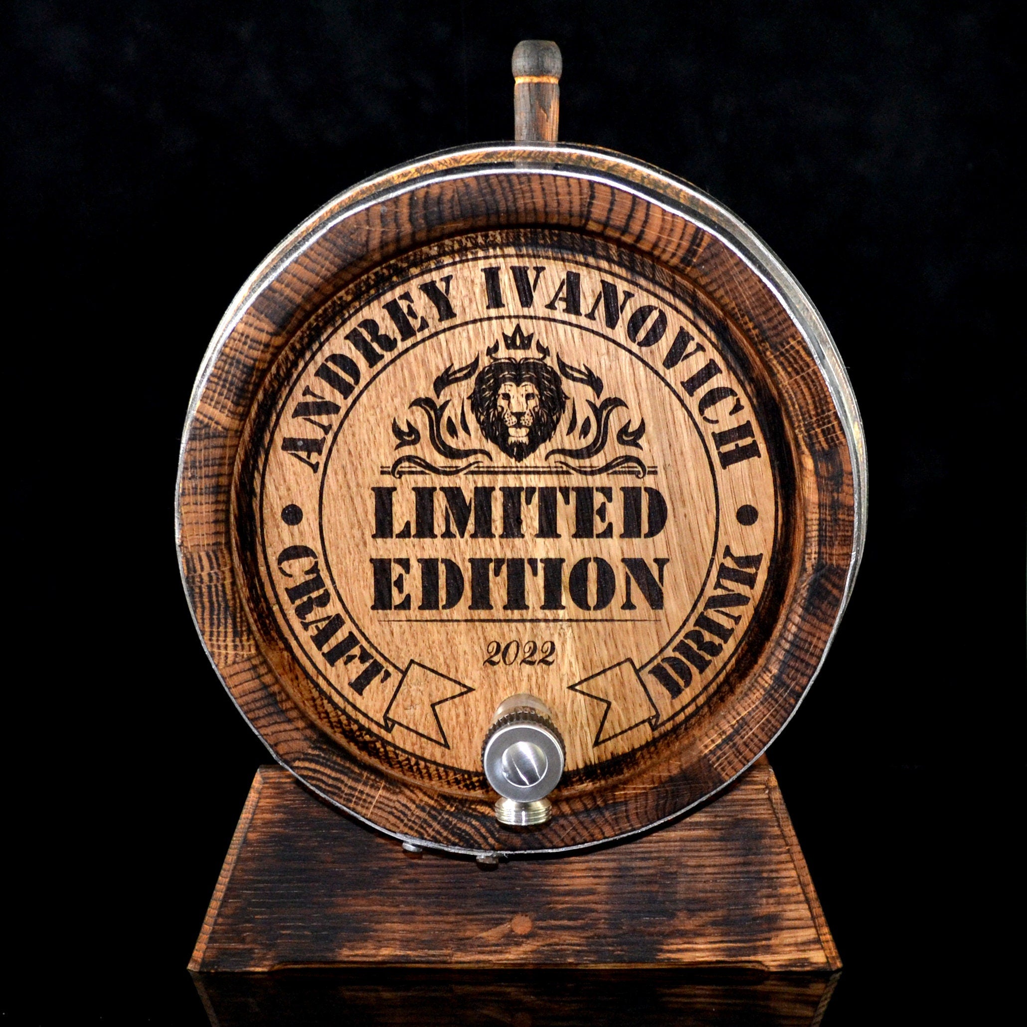 Oak whiskey barrel, wood barrels, 1, 2, 3, 5, 10, 15 Liter, Rum Aging Barrel Bourbon Barrel Gift for Man Scotch Lover oak winemaker barrel